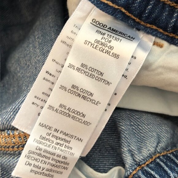 Good American Wide Leg Baggy Jeans, Size 1 (Small / 29" Waist) x Inseam 29.25" - Picture 7 of 12